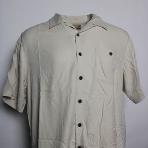 Beyond Paradise XL 100% Silk Button Front